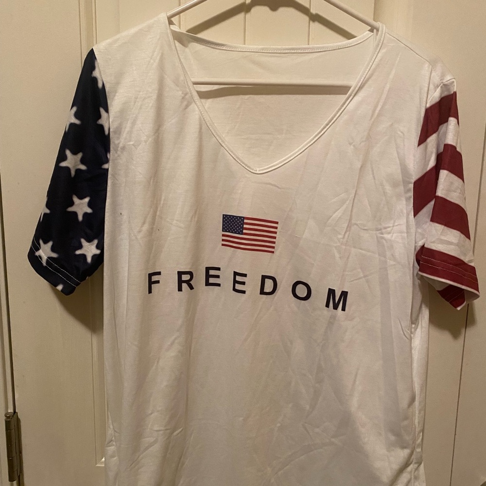 🇺🇸Freedom Graphic Short Sleeve Tee - White/Red/Blue